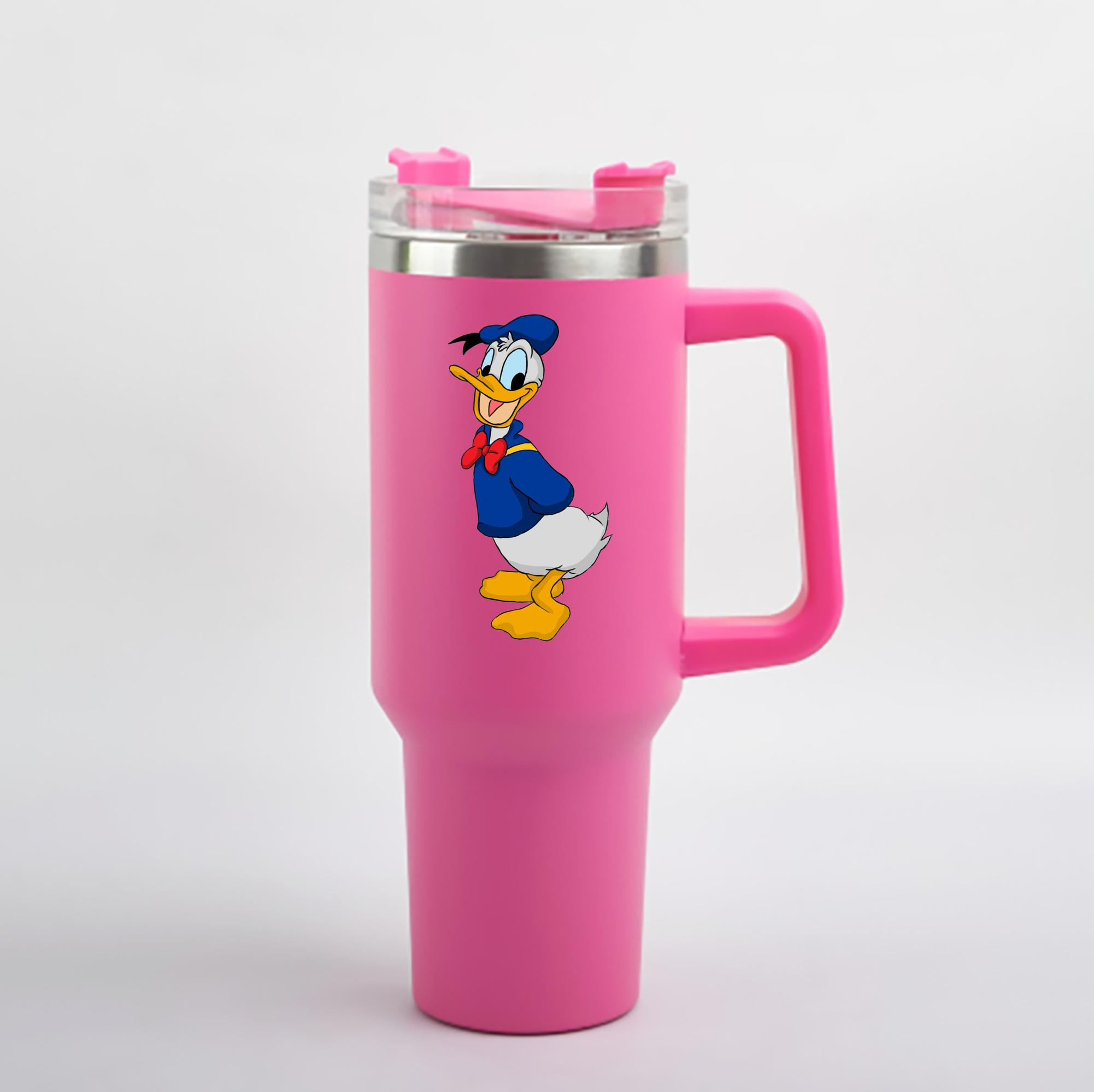 （画像用） ミッキーマウス Mickey Mouse 1200mL車用タンブラー - クリスタルステッカー（プラスチックストロー付き）